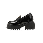 Black gloss increased by 12cm-genuine leather eur36 / 33