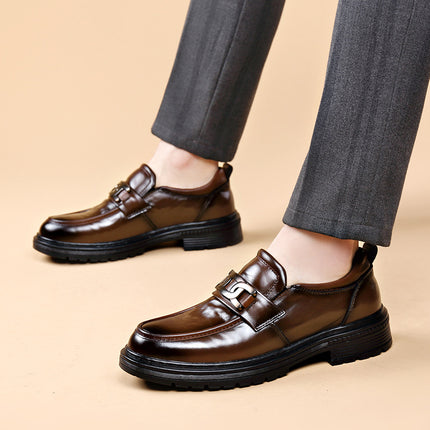 The first layer of cowhide new formal low-top leather shoes men's autumn leather shoes breathable new business casual men's shoes tide