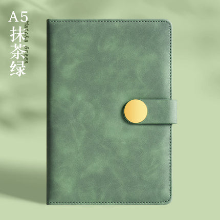Enterprise logo simple high-quality leather high-end business buckle notebook office stationery suit in stock wholesale