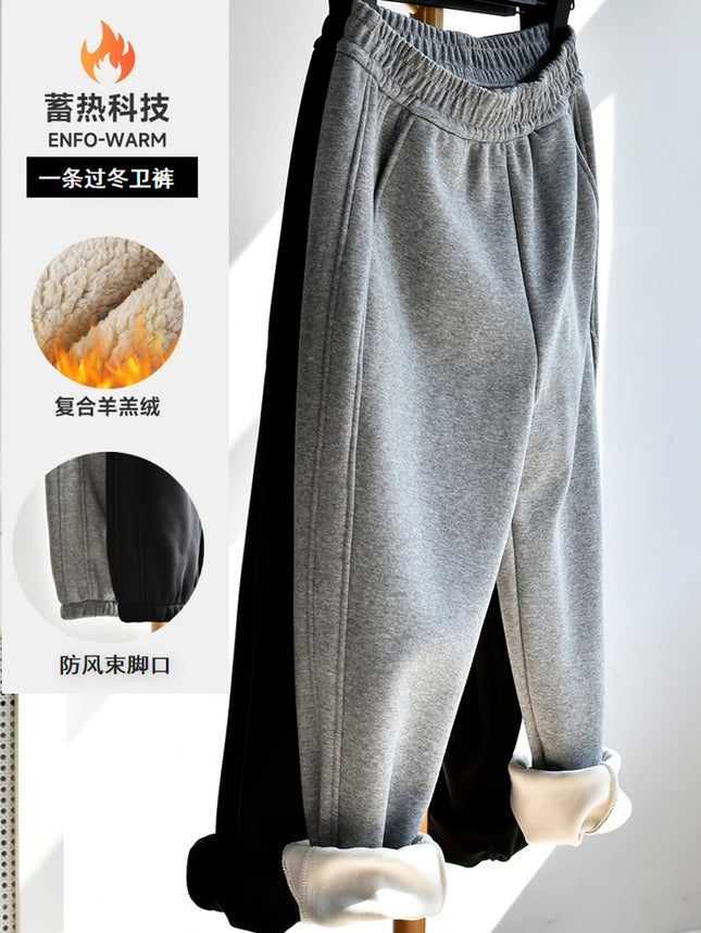 [Cashmere Sweatpants] Winter Women's fleece-lined Thickened Sports Sweatpants Leg Pants Sports Casual All-match Pants