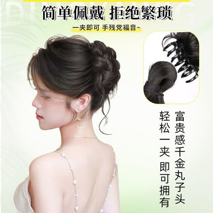 Dirty Flower Bud Wig Grab Disc Hair Ball Head Artifact Simulation Hair Internet Red High Cranial Top New Chinese Style Wig Ring