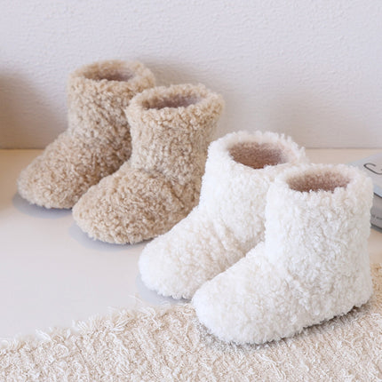 Cross-Border Customized Dropshipping Loop Velvet Girls' Boots 2025 Winter Korean Style Sleeve Shoes Baby Fur Boots Soft Sole Non-Slip