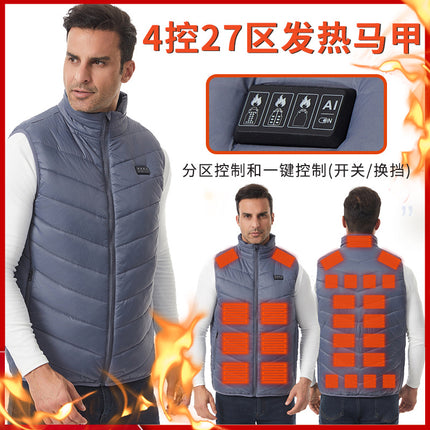 Cross-Border 2025 Winter New Smart Heating Vest Constant Temperature Warm Black Technology Electric Heating Vest Same Style for Men and Women