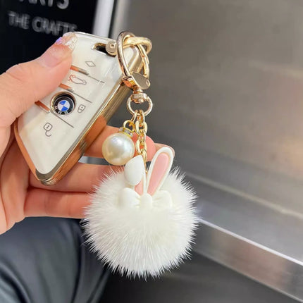 Korean Dopamine Influencer Cute Bunny Tiktok Doll Bag Plush Keychain Pendant Hairball