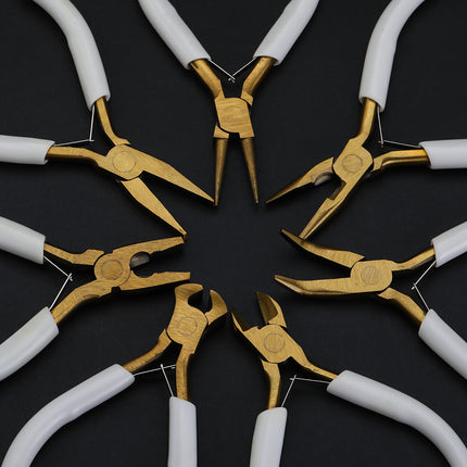 Gold-Plated Needle-Nose Pliers, Diagonal Pliers, Jewelry Tools, Cutting Pliers, DIY Accessories, Handmade Bracelets, Necklaces, Gold-Colored Pliers