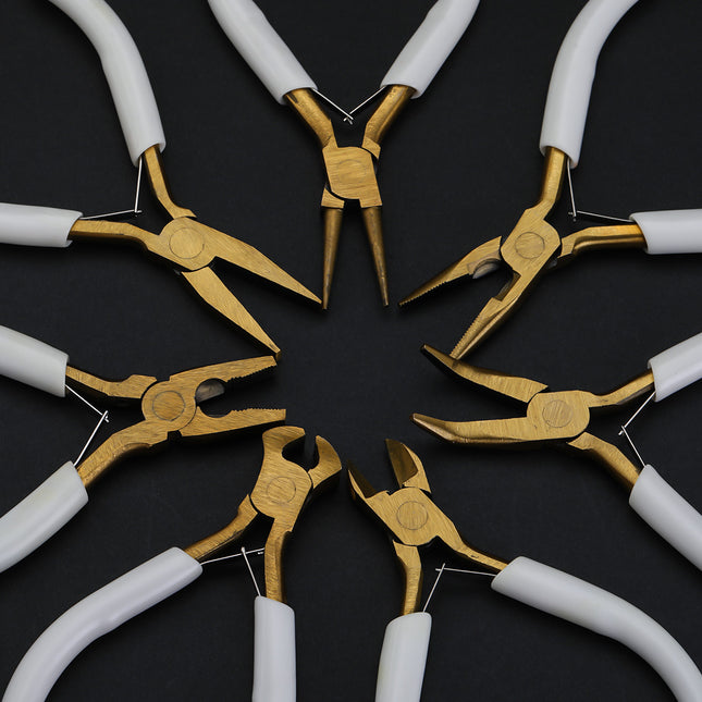Gold-Plated Needle-Nose Pliers, Diagonal Pliers, Jewelry Tools, Cutting Pliers, DIY Accessories, Handmade Bracelets, Necklaces, Gold-Colored Pliers