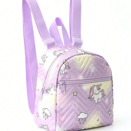 Foreign Trade Cross-border Hot-selling Backpack Women's Rainbow Multicolor PU Quilted Mini Backpack Fashion Casual High-end Sense Schoolbag