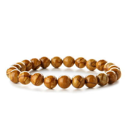 Factory Direct Sales 8mm Natural Gemstone Beads Bracelet Tiger Eye Volcanic Stone Agate Elastic Rope Beaded Bracelet Wholesale