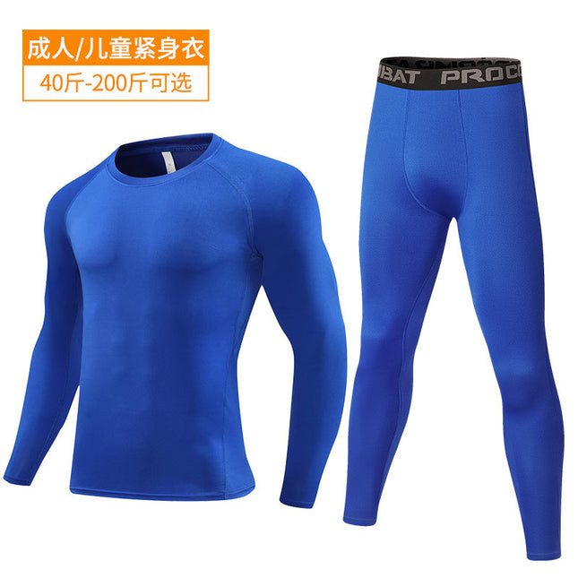 Cross-Border Fitness Sports Tights and Leggings for Men, Two-Piece Set, High Elasticity, Breathable Training Base Layer Wholesale