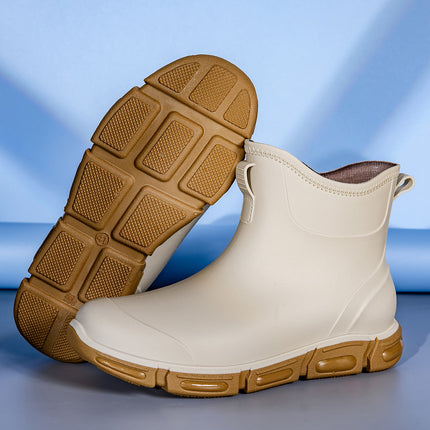 Korean Style Plain Black Classic Sports Wind and Rain Shoes Outer Wear Wading Shoes Fishing Shoes Kitchen Khaki White Outdoor Functional Men's Shoes