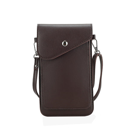 Durable Leather-Textured Mobile Phone Bag 2026 New Vertical Style Mobile Phone Small Bag Double-Layer Mini Stylish Women's Bag