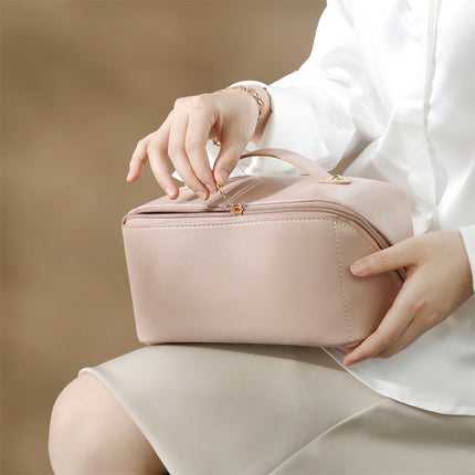 Portable Ins Advanced Sense Internet Trendy Cosmetic Bag Partition PU Pillow Bag Cosmetic Bag Large Capacity Washes Storage Bag