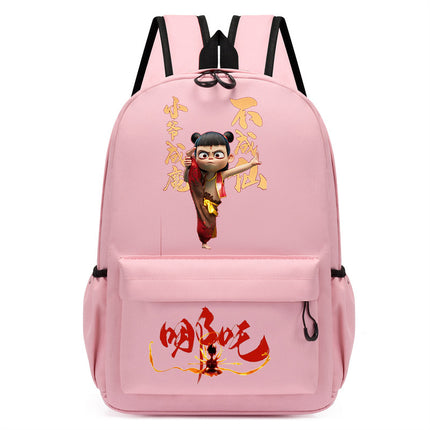 Douyin's New Nezha Cute Printed Kindergarten Girls Pink School Bag Children's Campus Outdoor Backpack