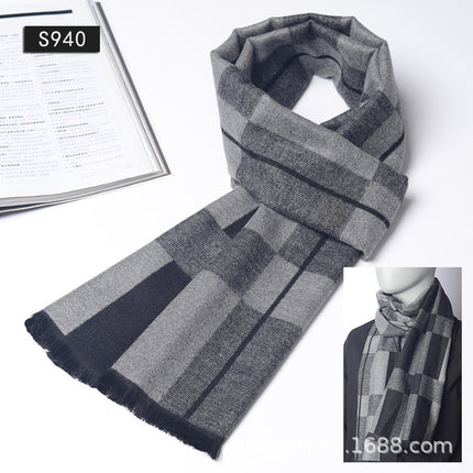 New Plaid Scarf for Men in Autumn and Winter, New Korean Version for Boyfriend, Plaid Scarf, Shawl, Male and Female Students, Couple to Keep Warm