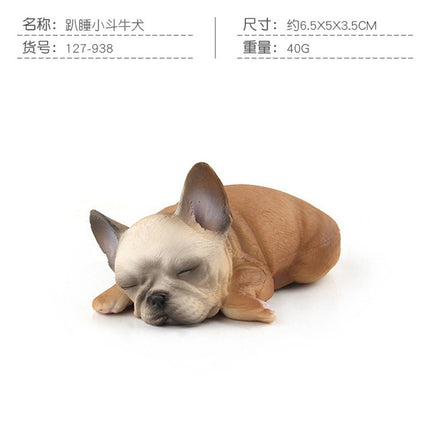 Cross-border Children's Cognitive Simulation Pet Dog Model Sleeping Posture French Bulldog Chai Dog Decorative Ornament Toy
