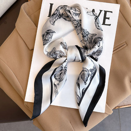 70 Silk Scarf Square Scarf High-end Korean Style Fashion All-match Professional Silk Small Scarf Retro Printed Silk Scarf for Women