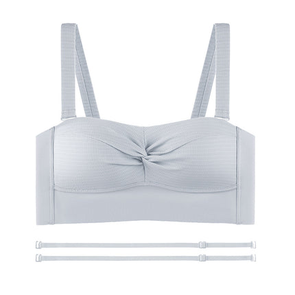 New Traceless Thin Strapless Bra No Steel Rings Small Chest Push-up Adjustable Underwear Women's Breathable Paramax
