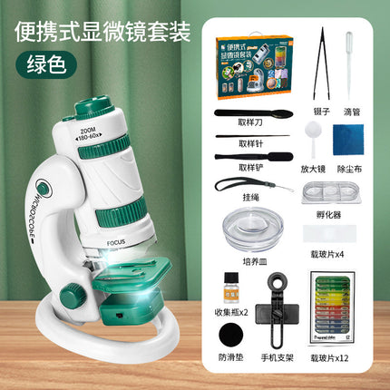Cross-border Children's Microscope Can See Bacteria Primary and Secondary School Students Gifts Handheld Portable Outdoor Observation Toys