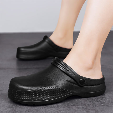 Cross-Border Large Size Non-Slip Rubber Bottom Waterproof and Oil-Proof Chef Shoes Comfortable Couple Toe-Toe Outer Wear Garden Shoes Wholesale