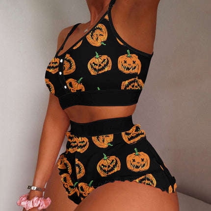 European and American Foreign Trade Cross-Border Sales Strawberry Print Camisole Two-Piece Loungewear Sweet Pajamas Stylish Sweet Style