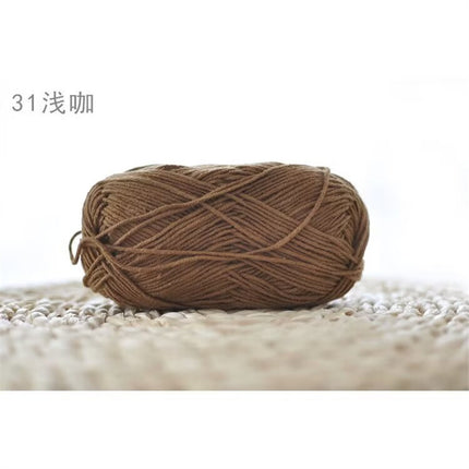 Xuefeier 4-Strand Milk Cotton Wool Ball 4-Strand Combed Cotton Thread Does Not Ball Baby Hand-Knitted DIY Cute Doll