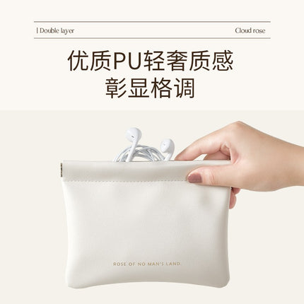 Automatic closing shrapnel storage bag cosmetic bag portable small sundry bag inner bag mouth red envelope inner storage small bag