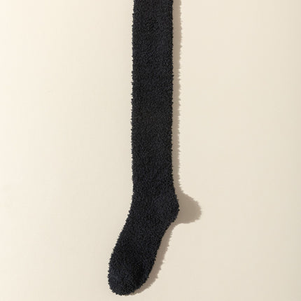 Coral Velvet Socks Over the Knee Socks Women's Long Barrel Autumn and Winter Warm fleece-lined Thickened Yuezi Home Floor Sleep Socks