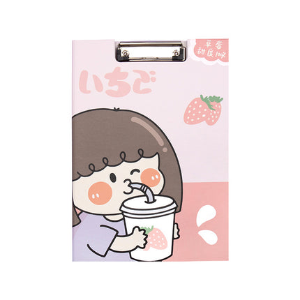 Cute A4 Paper Folder Cartoon Creative Office Stationery Materials Student Painting Writing Pad Test Paper Board Clip