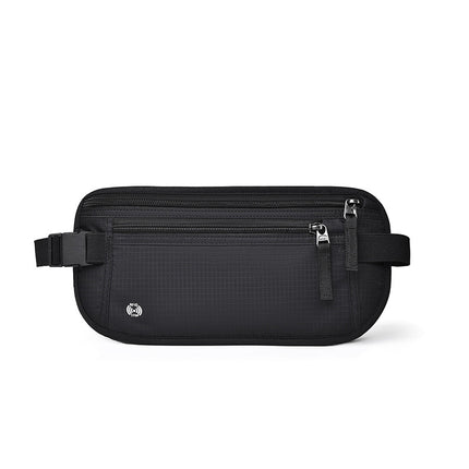 Anti-theft brush travel passport ID bag close-fitting invisible waterproof change mobile phone waist bag ID card storage bag fixed printing