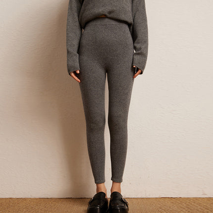 Cashmere Leggings Women's High Waist Tight Belly-Tight Hip-Lifting Warm Pants Slimming Wool Leggings
