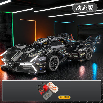 Compatible with Lego Black Gold V12 Cyberpunk Rambo Remote Control Building Blocks Sports Car Racing Children's Toys Cross-Border Wholesale