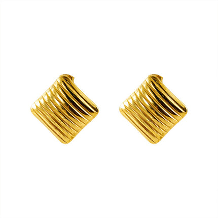 Cross-border European and American Elegant Stainless Steel Earrings for Women Plated 18K Gold Light Luxury Niche Design High-grade Titanium Steel Earrings