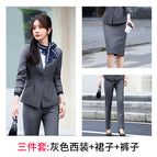 Gray suit + skirt + pants / S