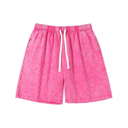 Foreign trade European code wash old shorts 300G heavy cotton fashion brand retro five-point pants men's summer casual pants