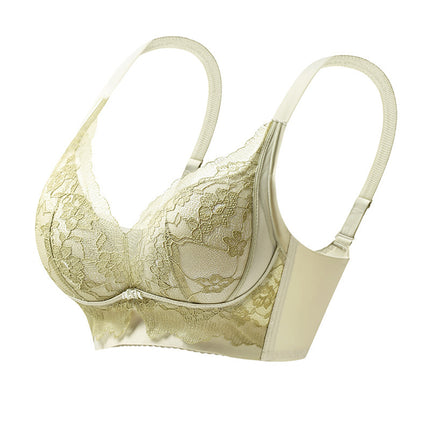 Autumn and Winter Non-Magnetic Lace Underwear for Women, Red, Wire-Free, Anti-Sagging Push-Up Bra, New Product, Breast Reduction and Delivery