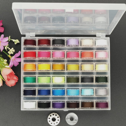 Household Sewing Machine Bobbin Storage Box 25/36 Grids Bobbin Case Plastic Parts Storage Hand Sewing Needle and Thread Box