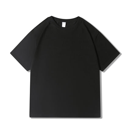 230g 40 Count Xinjiang Combed Cotton Heavyweight Pure Cotton Short-Sleeved T-Shirt for Men and Women Pure Color Round Neck White T-Shirt Bottoming Shirt