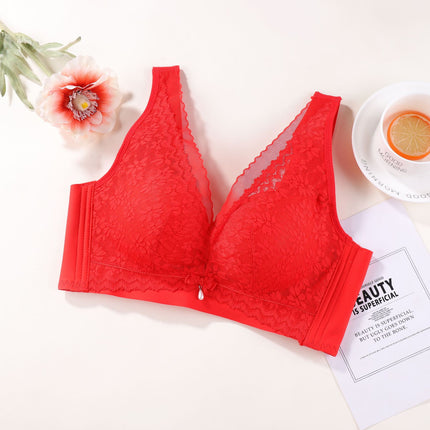 Thin Upper and Thick Lower Non-magnetic New Style Comfortable Underwear without Steel Rings for Women Gathering and Tucking Paramilis Skin-friendly Breathable Adjustable Bra