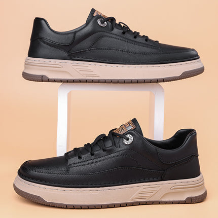 High-grade Sneakers Men's Shoes 2024 Spring Genuine Leather New All-match Breathable Casual Leather Shoes Men's Casual Shoes Sneakers