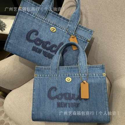 New Cargo Denim Tote Bag Cute Mini Handbag Simple Fashion Large Capacity Shoulder Crossbody Bag for Women
