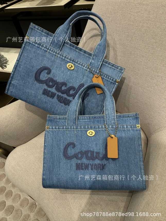 New Cargo Denim Tote Bag Cute Mini Handbag Simple Fashion Large Capacity Shoulder Crossbody Bag for Women