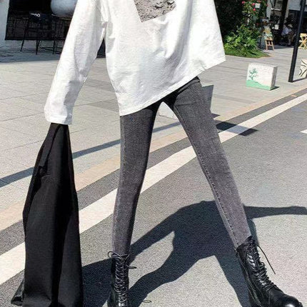 High-Waisted Women's Jeans Spring and Autumn 2025 New Slim Fit Pencil Versatile Stretchy Fashion Skinny Pencil Pants Trendy