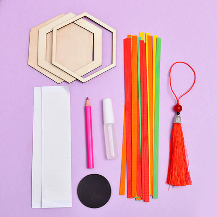 Handmade Bamboo DIY Fridge Magnet Wooden Frame Material Kit New Year's Day Parent-Child Handicraft Activity Cultural and Creative Salon Team Building Gift