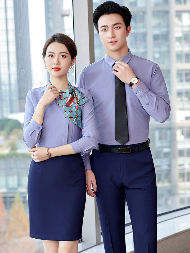 White Shirt Women's Business Wear New Jewelry Shop Beauty Salon Stewardess Uniform Work Clothes Non-ironing White Shirt
