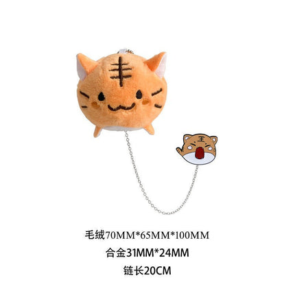 Plush doll cartoon brooch 2021 New Fashion casual couple clothes bag pendant Japanese Tiger chain
