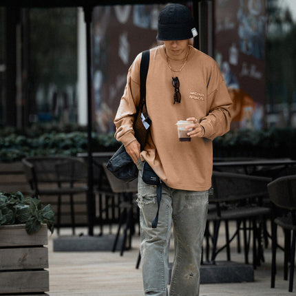 MASSULTI 23AW a bit sweet ice cream fun printed retro autumn loose tee heavy long sleeve T-shirt