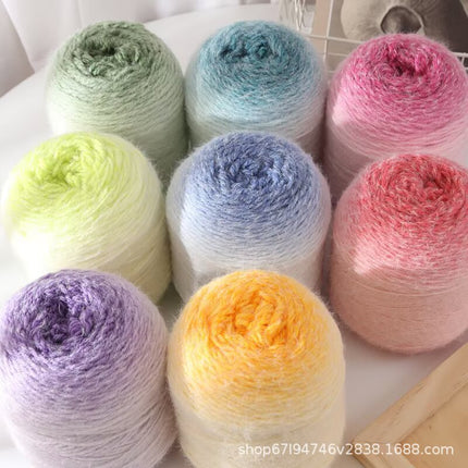 Seven-Star Blanket Long-Pile Yarn Gradient Imitation Mink Squirrel Fur Hand-Knitted Scarf