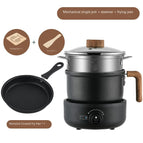 Wood grain mechanical single pot (1.8 liters) + frying pan + steamer / Chinese packaging 220v (uk plug foreign version)