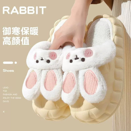 Anti-Slip Waterproof Winter White Rabbit Removable and Washable Dormitory Warm Home Cotton Couple Warm Little White Rabbit Room