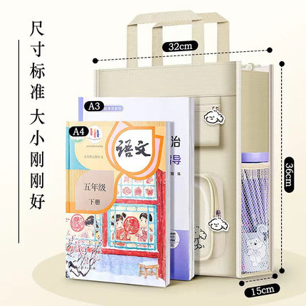 2024 tutorial bag handbag carrying book bag primary school student file bag storage bag girl handbag simple